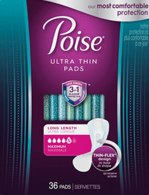 Poise Ultra Thin Incontinence Pads Maximum Absorbency - 36 Count - Image 2