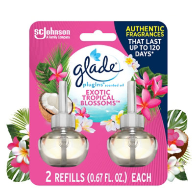 Glade Plugins Exotic Tropical Blossoms Scented Oil Air Freshener Refill 2 Count - 1.34 Oz - Image 2