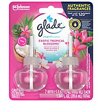 Glade Plugins Exotic Tropical Blossoms Scented Oil Air Freshener Refill 2 Count - 1.34 Oz - Image 1