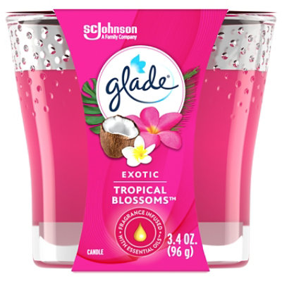 Glade Exotic Tropical Blossoms Fragrance Infused With Essential Oil 1 Wick Candle - 3.4 Oz - Image 1