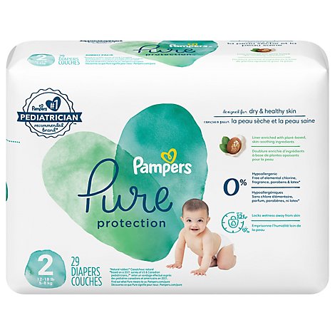 Pampers Pure Protection Diapers Size 2 - 29 Count