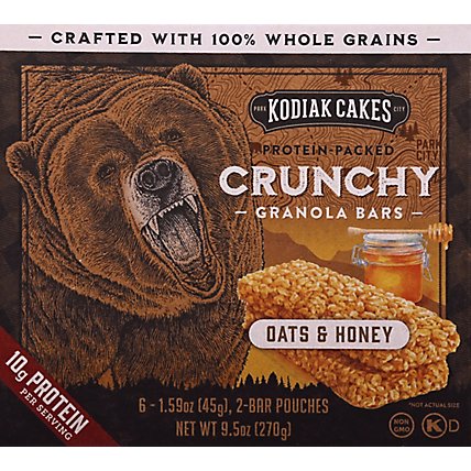 Kodiak Cakes Granola Bars Crunchy Oat & Honey 6 Count - 7.95 Oz - Image 2
