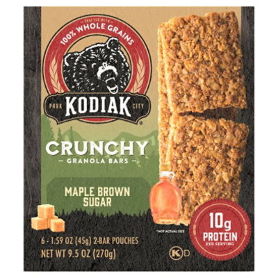 Kodiak Cakes Granola Bars Crunchy Maple Brown Sugar 6 Count - 7.95 Oz