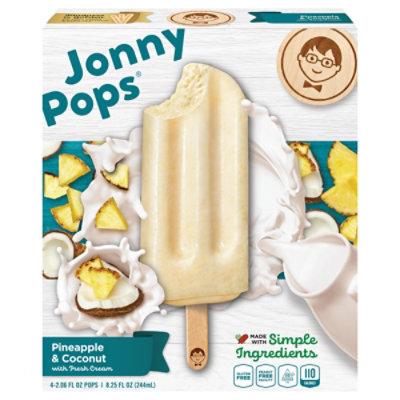 JonnyPops Frozen Treats Pineapple & Coconut With Fresh Cream - 4-2.06 Fl. Oz. - Image 3