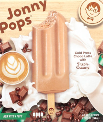 JonnyPops Frozen Treats Cold Press Choco Latte With Fresh Cream - 4-2.06 Fl. Oz. - Image 2