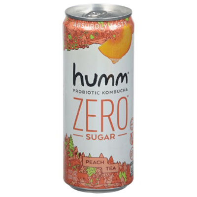 Humm Kombucha Zero Sugar Peach Tea - 11 Fl. Oz.