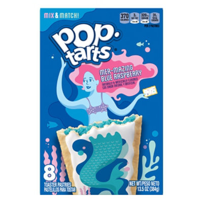 Pop Tarts Printed Fun Breakfast Toaster Pastries Mermazing Blue Raspberry 8 Count 135 Oz 0613