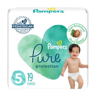 Pampers Pure Protection Diapers Size 5 - 19 Count - Image 1