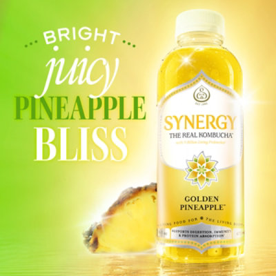 Synergy The Real Kombucha Golden Pineapple - 16 Fl. Oz. - Image 1
