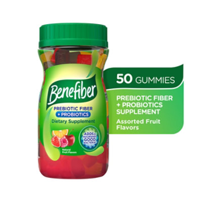 Benefiber Chewables Prebiotic Fiber Supplement Assorted Fruit - 50 Count