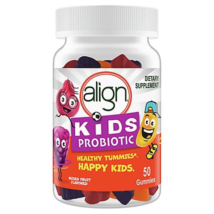 Align Kids Probiotic Supplement Gummies In Natural Fruit Flavors - 50 Count - Image 5