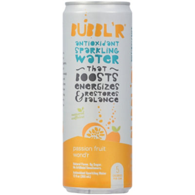 BUBBLR Antioxidant Sparkling Water Passion Fruit Wondr - 12 Fl. Oz. - Image 3