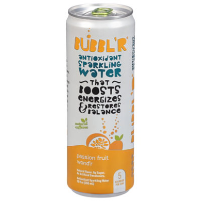 BUBBLR Antioxidant Sparkling Water Passion Fruit Wondr - 12 Fl. Oz. - Image 1