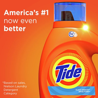 Tide Liquid Laundry Detergent HE Compatible Clean Breeze 64 Loads - 92 Fl. Oz. - Image 4