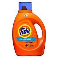 Tide Liquid Laundry Detergent HE Compatible Clean Breeze 64 Loads - 92 Fl. Oz. - Image 1