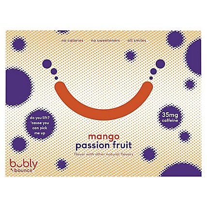 Bubly Bounce Sparkling Water Caffeinated Mango Passion Fruit - 12-12 Fl. Oz. - Image 1