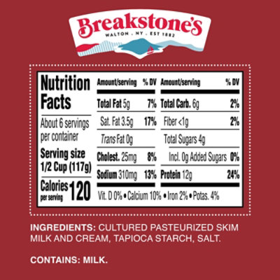 Breakstones Cottage Cheese Small Curd 4% - 24 Oz - Image 4