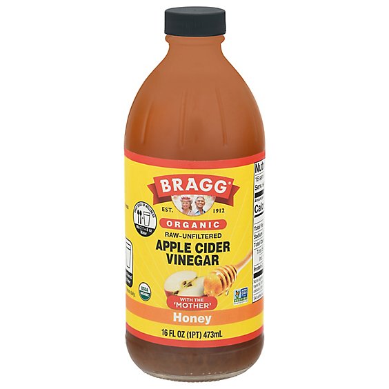 Bragg Vinegar Apple Cider Honey Org - 16 Oz