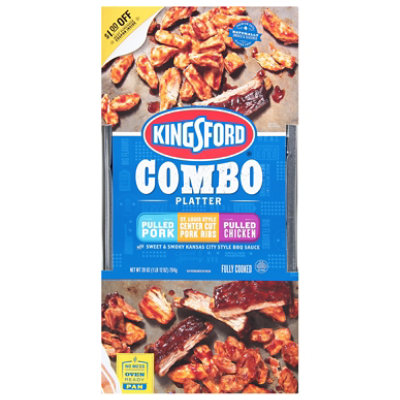Kingsford Combo Platter Pulled Pork Pulled Chicken Center Cut Ribs - 28 Oz - Image 2