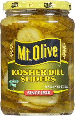 Mt Olive Fr Kosher Dill Sliders - 24 Fl. Oz.