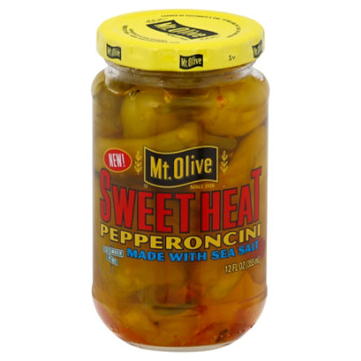 Mt Olive Sweet Heat Pepperoncini With Sea Salt 12 Fl. Oz. Randalls
