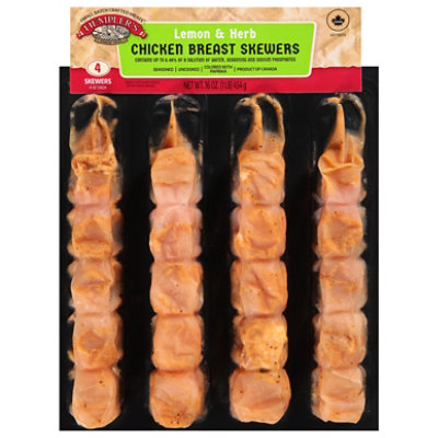 Hemplers Lemon & Herb Chicken Breast Skewers - 16 Oz.
