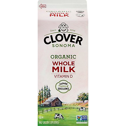 Clover Organic Vitamin D Milk - Half Gallon - Image 2