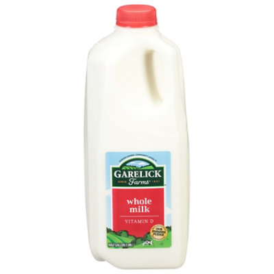 Whole Milk Plastic Half Gallon - Garelick Farms®