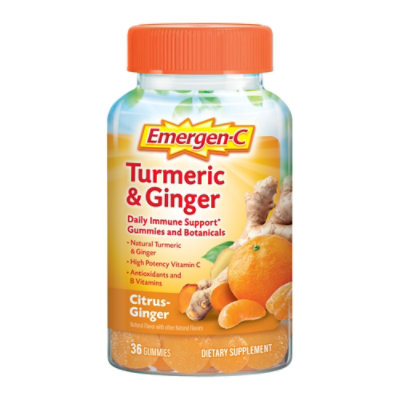 Emergen-C Vitamin Turmeric & Ginger Gummmies 250mg - 36 Count - Image 1