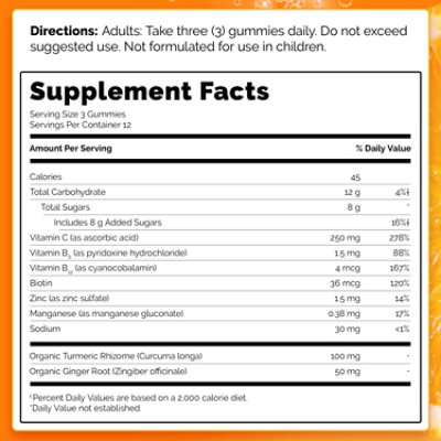 Emergen-C Vitamin Turmeric & Ginger Gummmies 250mg - 36 Count - Image 4