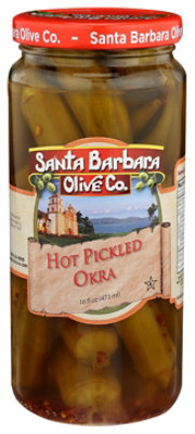 Santa Barbara Okra Pickled Hot - 16 Oz - Image 1