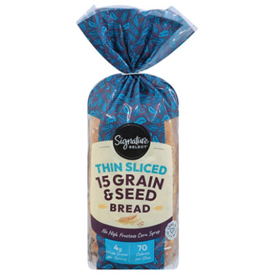 Signature Select 15 Grain & Seed Thin Sliced Bread - 18 Oz