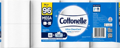 Cottonelle Ultra CleanCare Bathroom Tissue Mega Roll 1 Ply - 24 Roll - Image 4