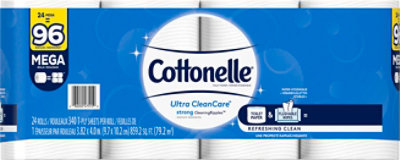 Cottonelle Ultra CleanCare Bathroom Tissue Mega Roll 1 Ply - 24 Roll - Image 2