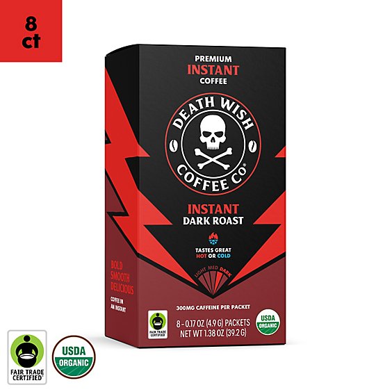 Death Wish Coffee Dark Roast Instant Coffee Packets - 8 CT Death Wish Coffee Dark Roast Instant Coffee Packets - 8 CT
