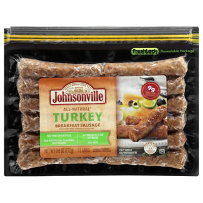 Johnsonville Cooked Natural Turkey Breakfast Sausage Links - 9.6 Oz