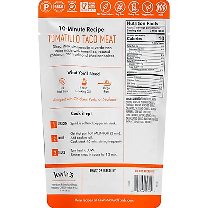 Kevins Nat Foods Taco Sauce Tomatillo - 7 Oz - Image 6