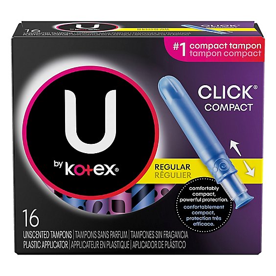 U By Kotex Click Compact Tampons Regular - 16 Count