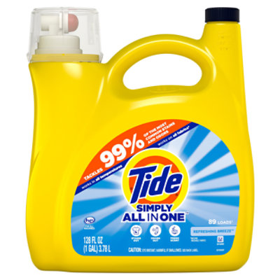 Tide Simply Clean Fresh Liquid Laundry Detergent Refreshing Breeze 89 Loads 128 Fl. Oz. albertsons