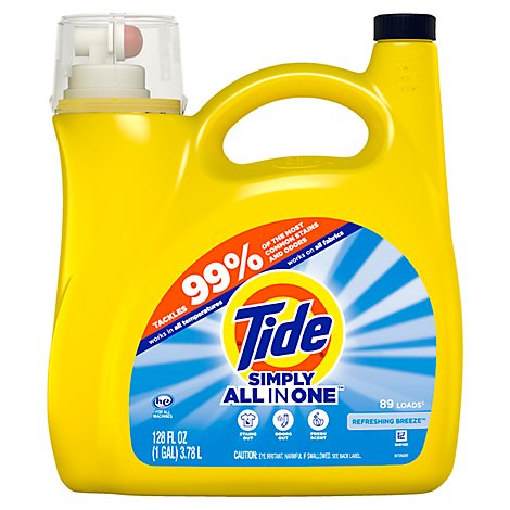 Tide Simply Clean & Fresh Refreshing Breeze Liquid Laundry Detergent 89 Loads - 128 Fl. Oz.