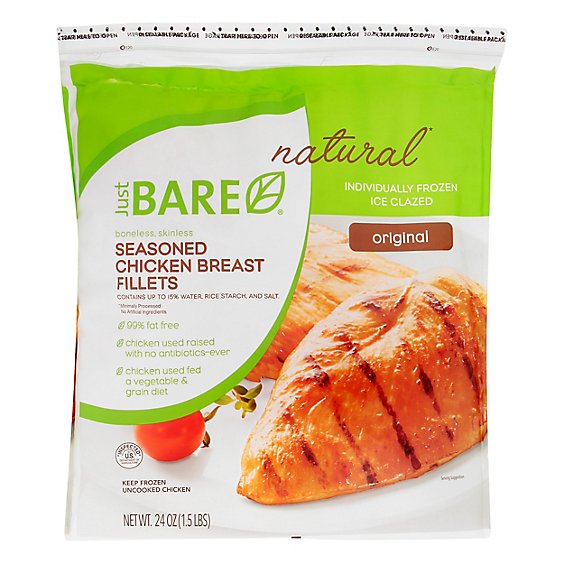 Just Bare Boneless Skinless Original Chicken Breast Fillets Frozen - 24 Oz