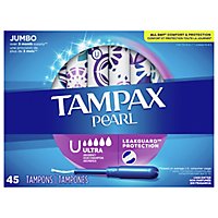 Tampax Pearl Braid Ultra Absorbency Unscented Tampons with LeakGuard - 45 Count - Image 5