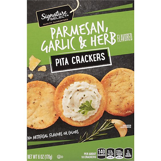 Signature Select Crackers Pita Parmesan Garlic Herb - 6 Oz