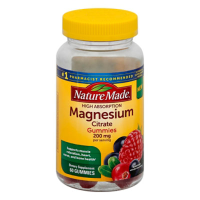 Natures Made Magnesium Gummies 200mg - 60 Count