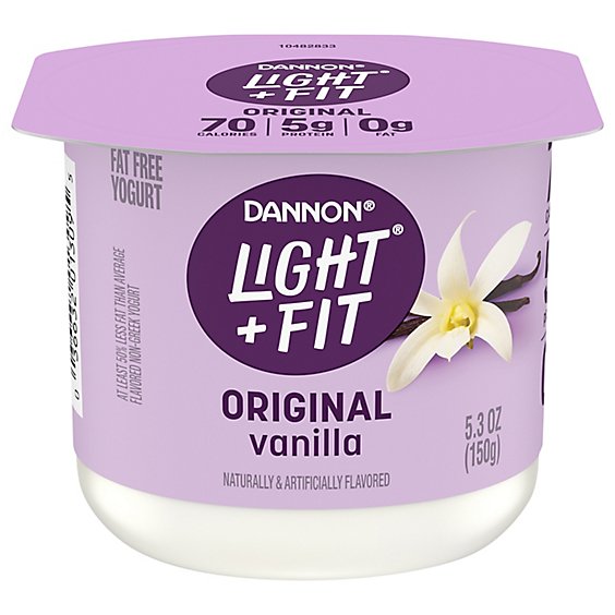 Dannon Light + Fit Yogurt Nonfat Gluten Free Vibrant Vanilla - 5.3 Oz