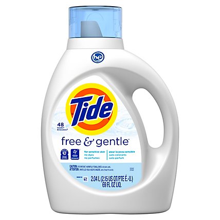 Tide Free & Gentle HE Compatible Liquid Laundry Detergent 48 Loads - 69 Fl. Oz. - Image 2