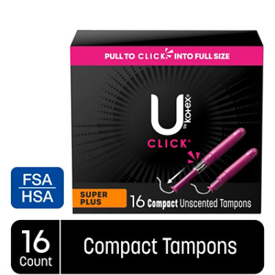 U by Kotex Click Super Plus Tampons - 16 Count - Image 1