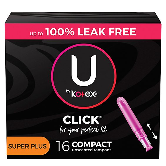 U by Kotex Click Compact Super Plus Tampons - 16 Count