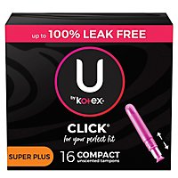 U by Kotex Click Compact Super Plus Tampons - 16 Count - Image 1