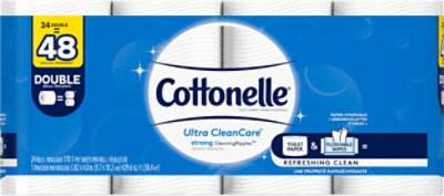 Cottonelle Ultra CleanCare Bathroom Tissue Double Roll 1 Ply - 24 Roll - Image 2